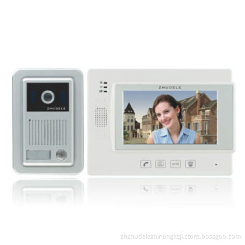 7-inch White Color Video Doorphone, Connect to Extra CCTV Camera, Rainproof/Anti-riot/Outdoor
